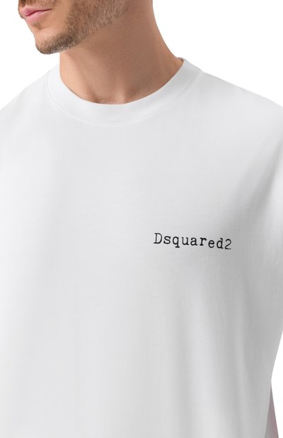 Хлопковая футболка DSQUARED2 белого цвета по цене 35100 руб., арт. S74GD1581/D20033, фото 5 Хлопковая футболка DSQUARED2, арт. S74GD1581/D20033, фото 5