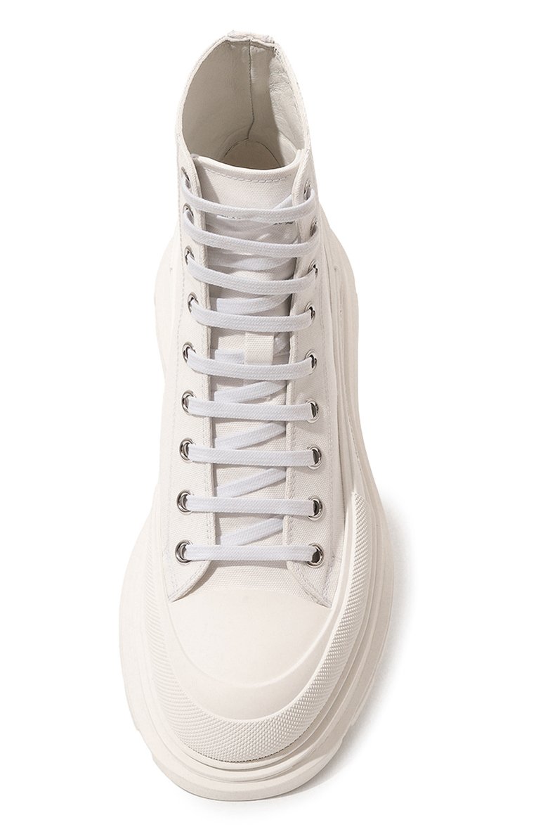Мужские текстильные ботинки tread ALEXANDER MCQUEEN кремового цвета, арт. 705659/W4MV2 | Фото 6 (Каблук высота: Высокий; Подошва: Массивная; Материал внешний: Текстиль; Материал внутренний: Натуральная кожа; Мужское Кросс-КТ: Ботинки-обувь; Материал утеплителя: Без утеплителя)