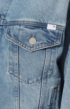 Женская джинсовая куртка AG ADRIANO GOLDSCHMIED голубого цвета, арт. RED4616 | Фото 5 (Кросс-КТ: Куртка, Деним; Рукава: Длинные; Стили: Гранж; Материал сплава: Проставлено; Материал внешний: Хлопок, Деним; Драгоценные камни: Проставлено; Длина (верхняя одежда): Короткие)