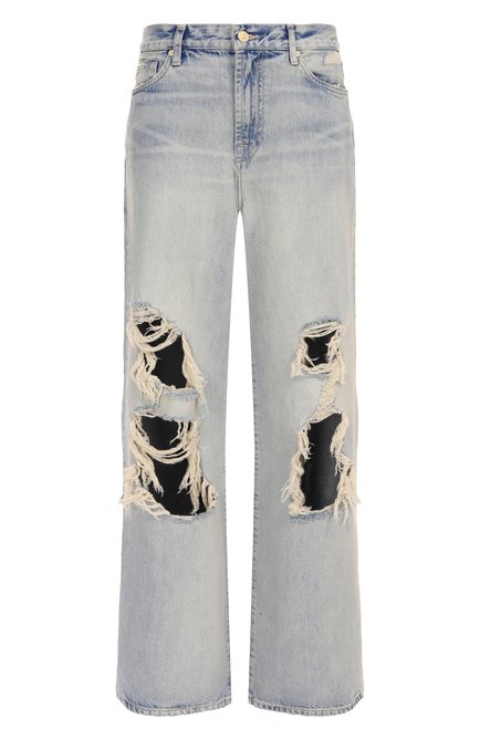 Женские джинсы low slung wide leg 7 FOR ALL MANKIND голубого цвета, арт. 7U230066PAS | Фото 1 (Драгоценные камни: Проставлено; Материал внешний: Хлопок; Материал сплава: Проставлено; Длина (брюки, джинсы): Стандартные)