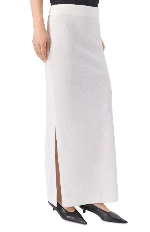 Юбка с отделкой пайетками TOTEME 261-WRB0349-FB0593 Белый  261-WRB0349-FB0593 Фото 3