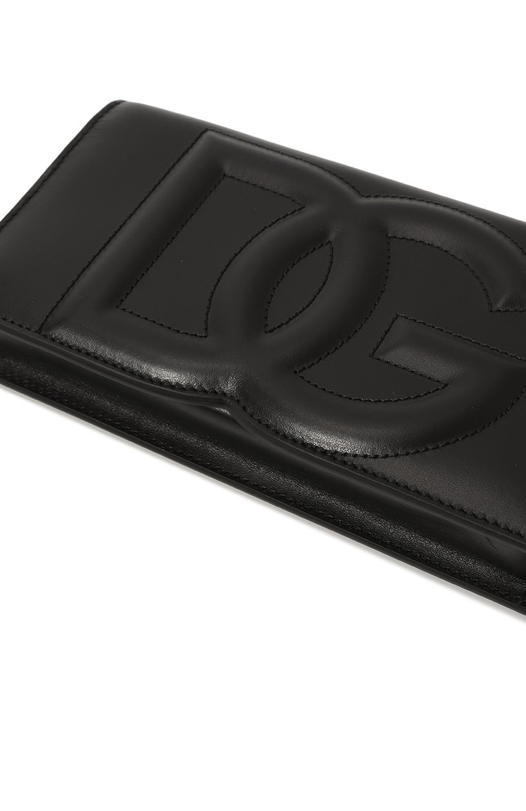 Женская сумка dg logo DOLCE & GABBANA черного цвета, арт. BI9279_BE9279/AG081_1 | Фото 3 (Ремень/цепочка: На ремешке; Размер: mini; Материал: Натуральная кожа; Сумки-технические: Сумки через плечо)