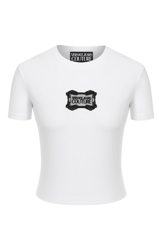 Хлопковая футболка Versace Jeans Couture 79HAHC01/CJ02C Белый 79HAHC01/CJ02C