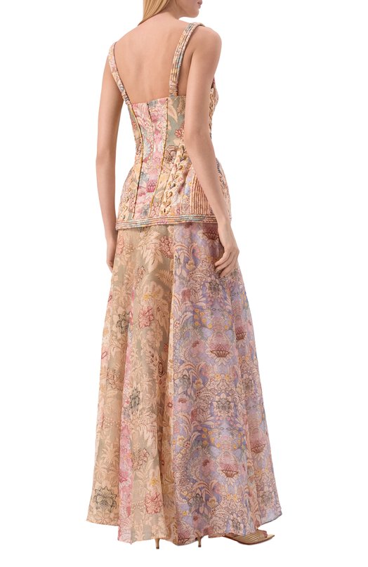 Комбинированное платье Zimmermann 6909DC261 Бежевый  6909DC261 Фото 3