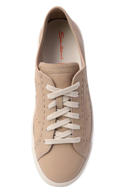 Кожаные кеды Santoni WBGG61345PNNTDYI Бежевый  WBGG61345PNNTDYI Фото 6
