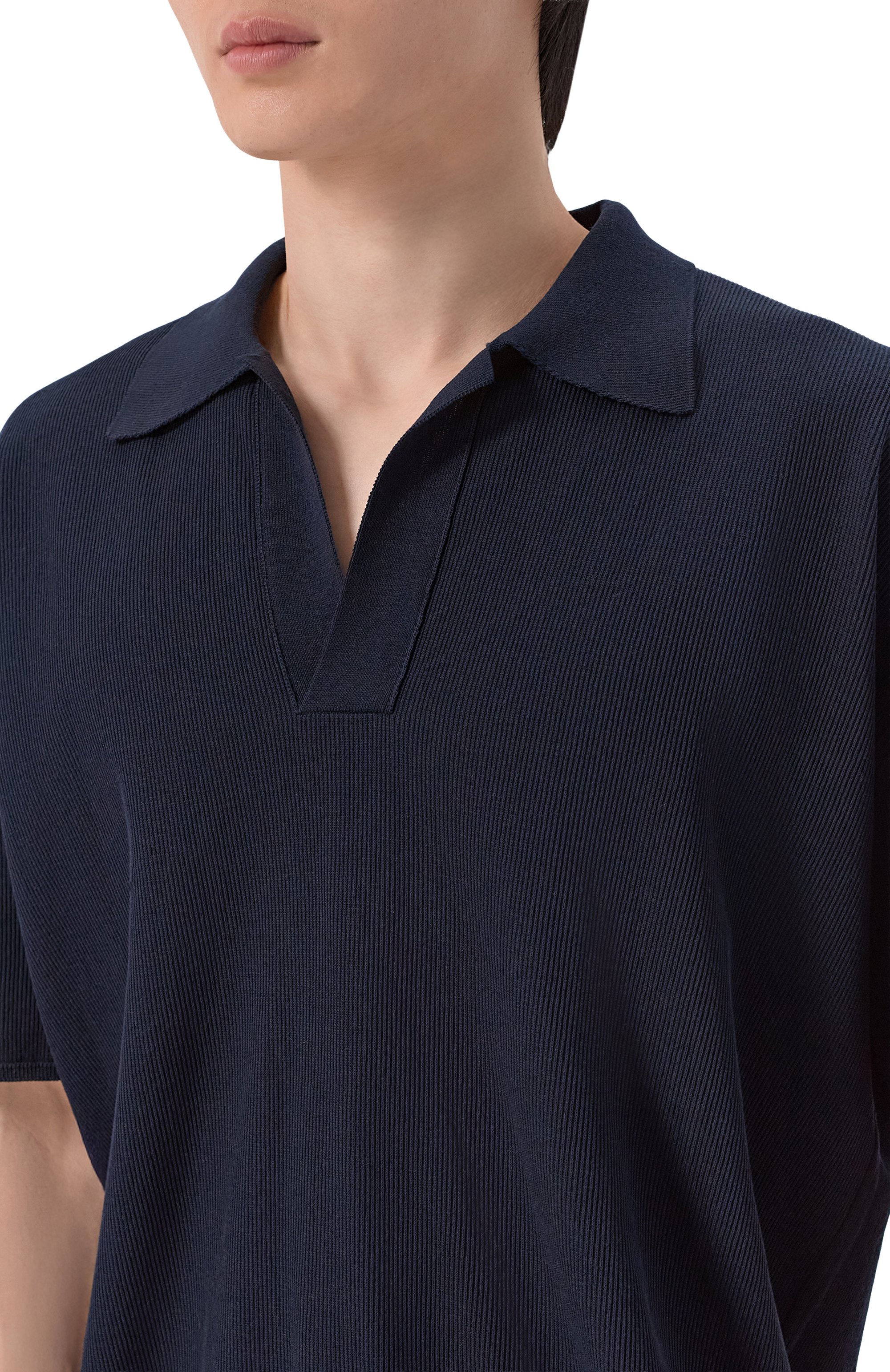 Поло из хлопка и шелка UMA WANG, арт. UK7543, фото 5