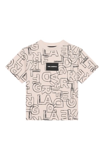 Хлопковая футболка KARL LAGERFELD KIDS, арт. Z30960