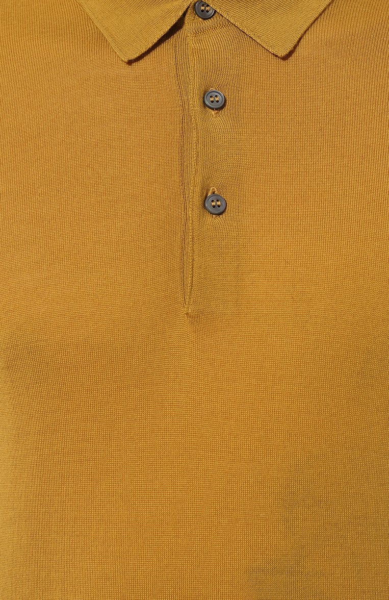 Мужское шерстяное поло GRAN SASSO желтого цвета, арт. 45132/14790 | Фото 5 (Застежка: Пуговицы; Материал внешний: Шерсть; Рукава: Длинные; Длина (для топов): Стандартные; Кросс-КТ: Трикотаж; Материал сплава: Проставлено; Драгоценные камни: Проставлено; Стили: Кэжуэл)