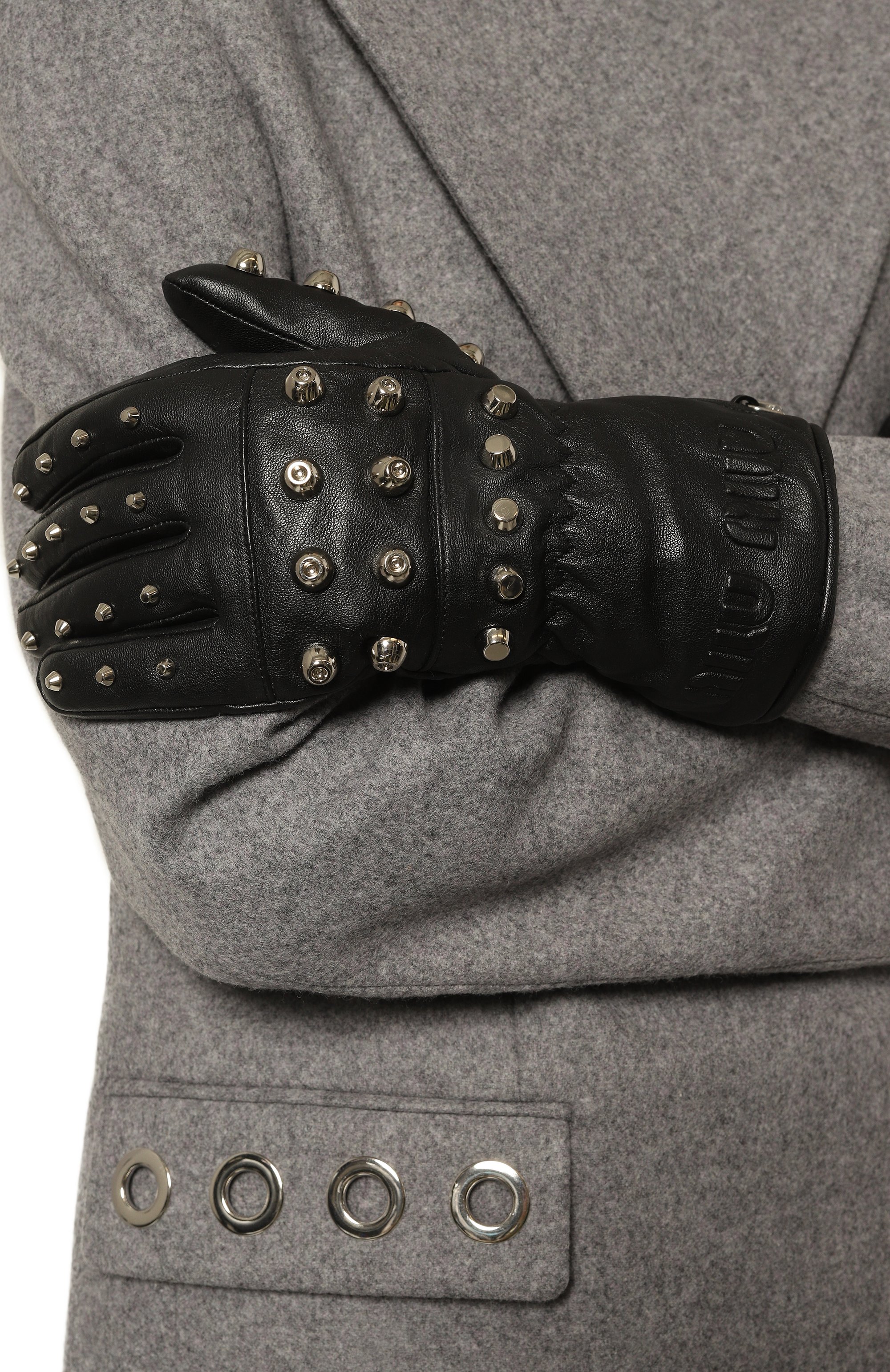 Кожаные перчатки MIU MIU черного цвета по цене 79000 руб., арт. 5GG153-2DP8-F0002, фото 2 Кожаные перчатки MIU MIU, арт. 5GG153-2DP8-F0002, фото 2