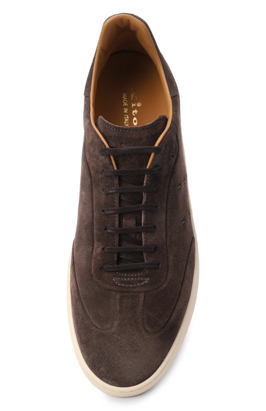 Замшевые кеды Kiton USSA415N01279 Коричневый  USSA415N01279 Фото 5