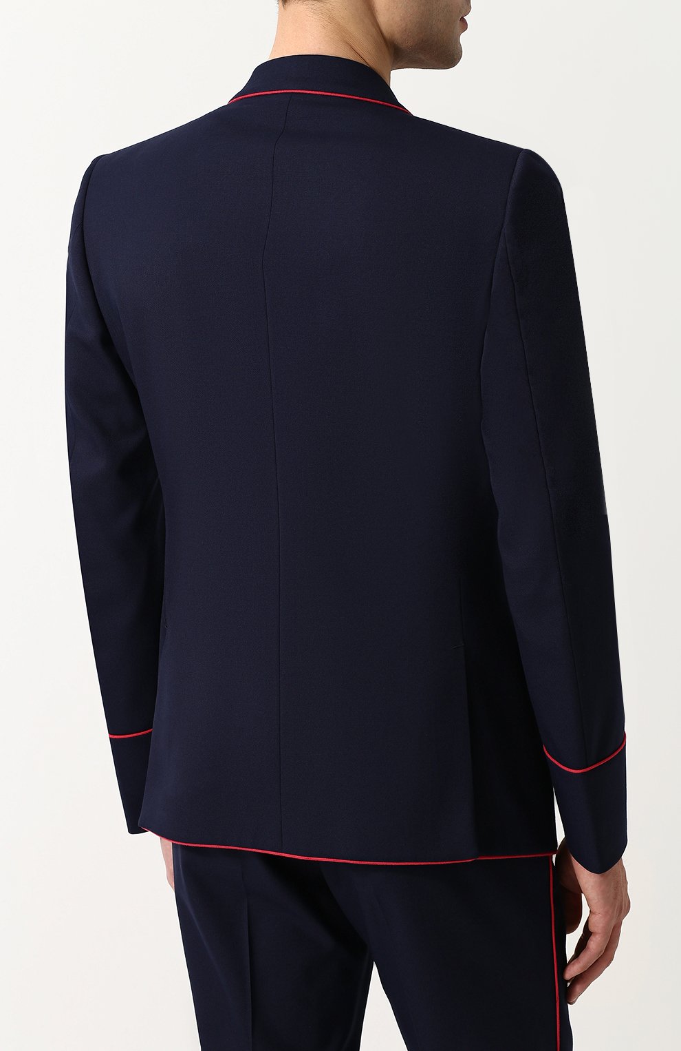 Шерстяной костюм с пиджаком на двух пуговицах GUCCI синего цвета по цене 285120 руб., арт. 451145/Z4967, фото 3 Шерстяной костюм с пиджаком на двух пуговицах GUCCI, арт. 451145/Z4967, фото 3