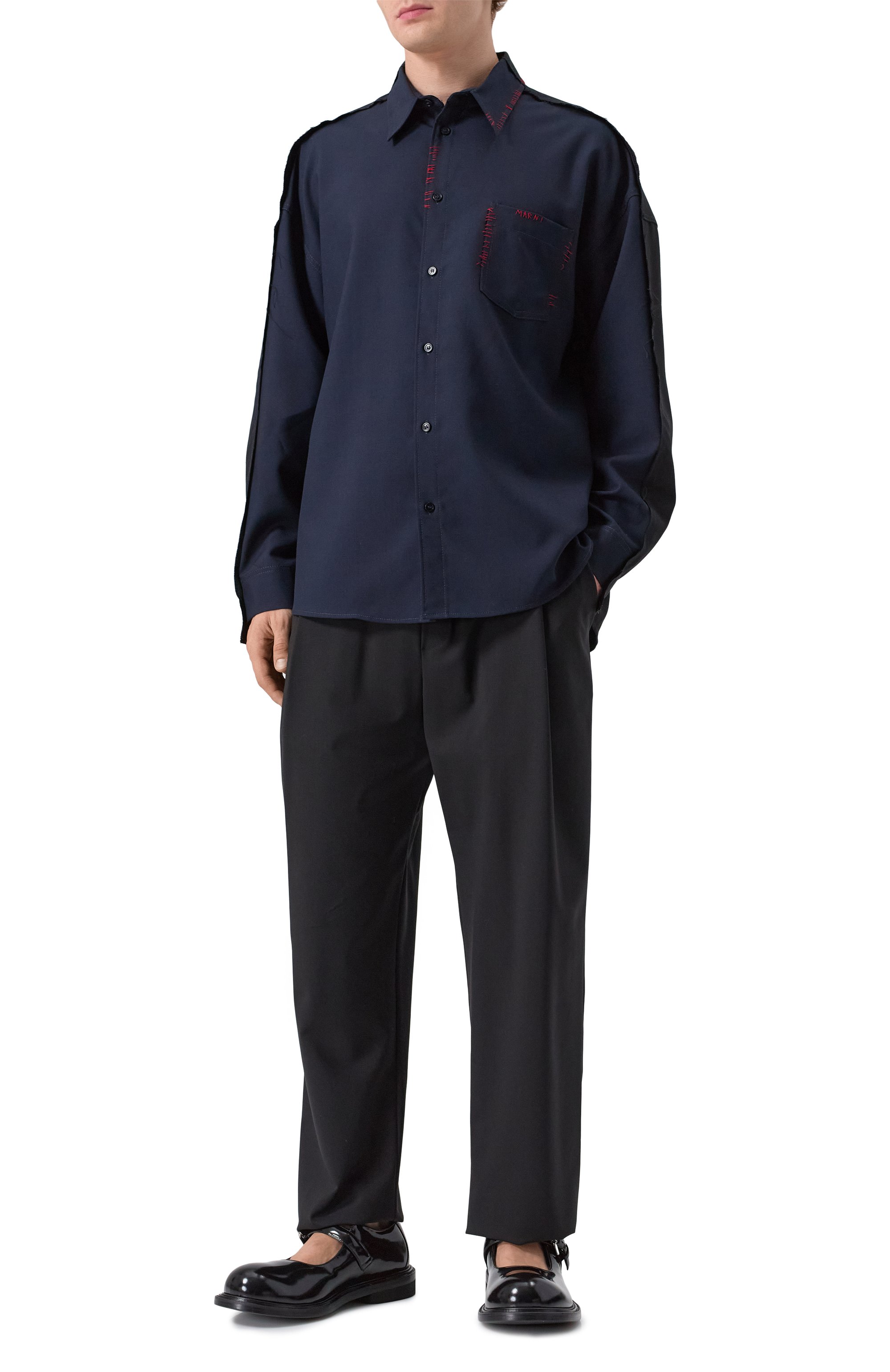 Шерстяная рубашка MARNI, арт. CUMU0278QS/TW839, фото 2