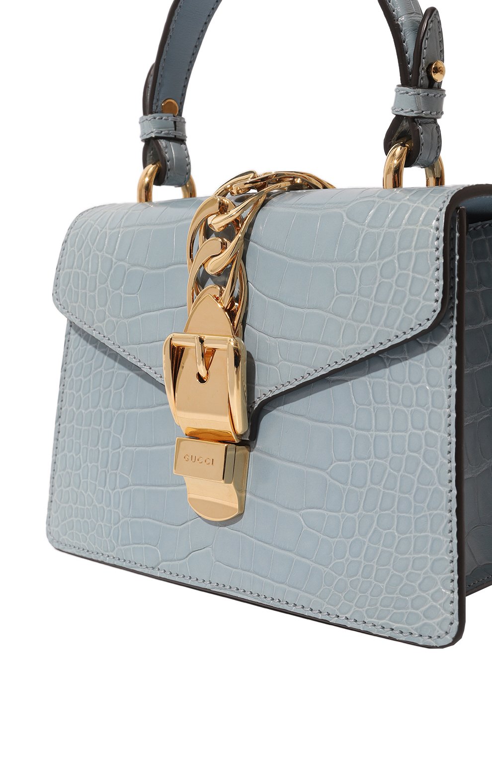 Сумка sylvie mini из кожи аллигатора GUCCI, арт. 470270 EV49G, фото 3