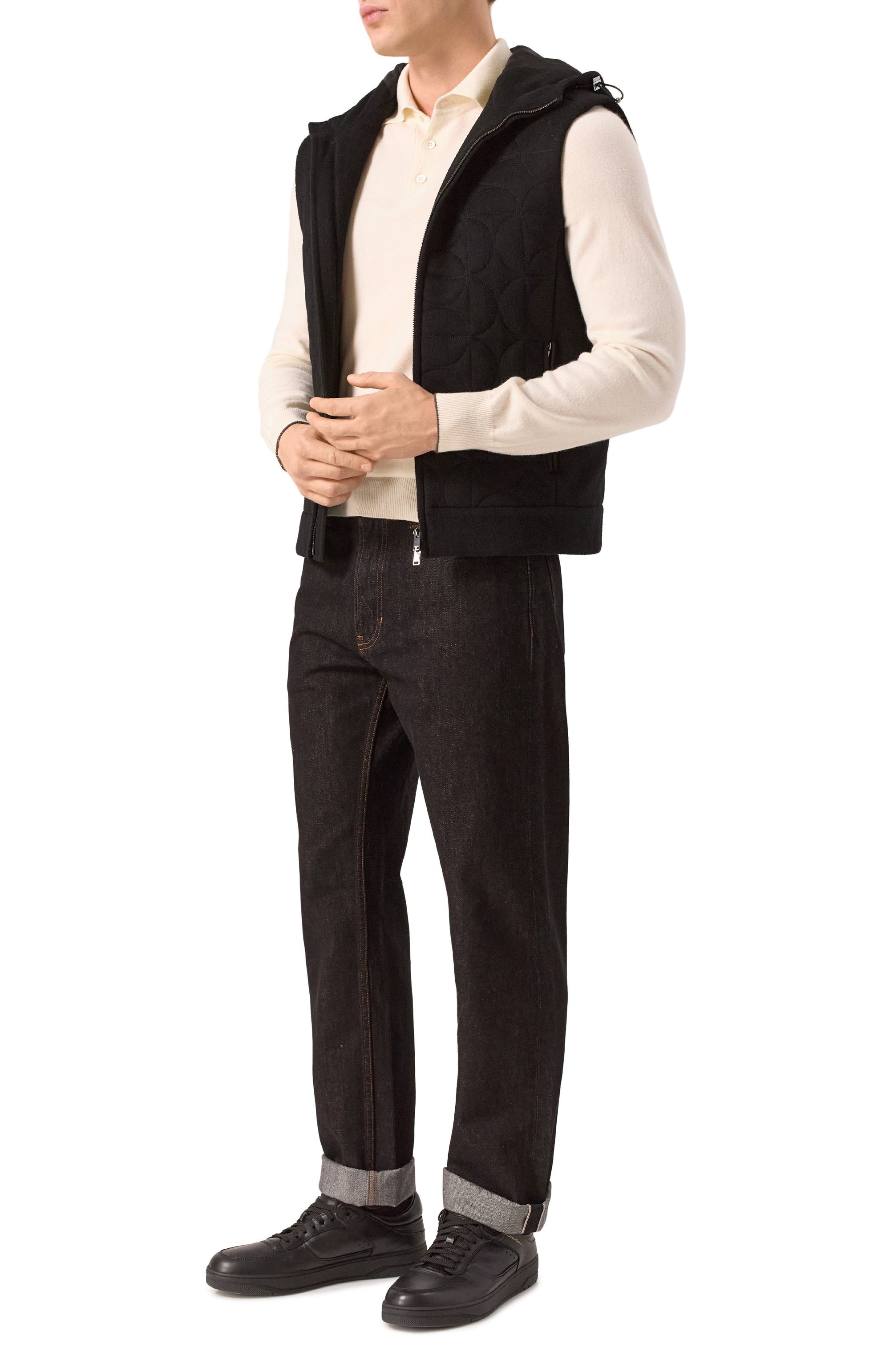 Кожаные кеды sneak-air SANTONI, арт. MBSG22015NERRESS, фото 2