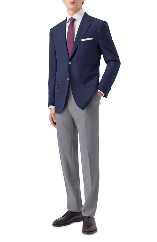 Шерстяной пиджак Kiton UG81K0982823 Синий  UG81K0982823 Фото 2