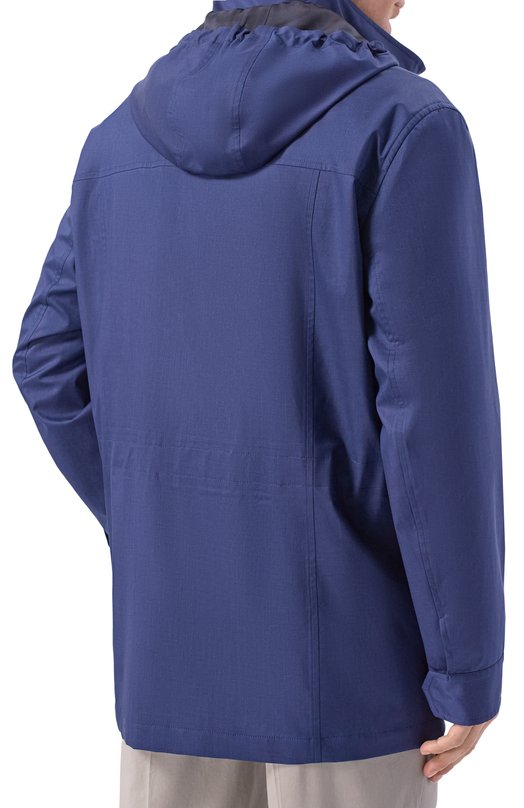 Куртка из шелка и шерсти Brunello Cucinelli MM4346572 Синий  MM4346572 Фото 4