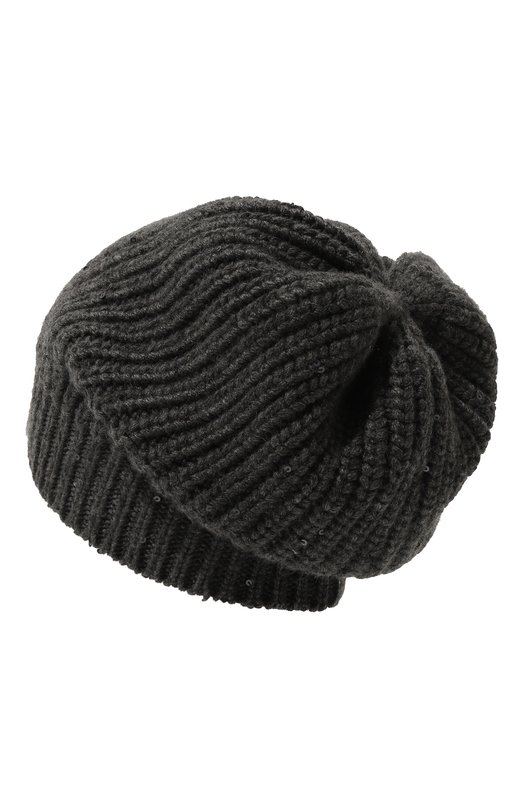 Шапка из кашемира и шелка Brunello Cucinelli M32373999 Серый  M32373999 Фото 3