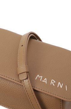 Женская сумка MARNI бежевого цвета, арт. PHMI0023U0/P6533 | Фото 3 (Ремень/цепочка: На ремешке; Материал сплава: Проставлено; Драгоценные камни: Проставлено; Материал: Натуральная кожа; Размер: mini)