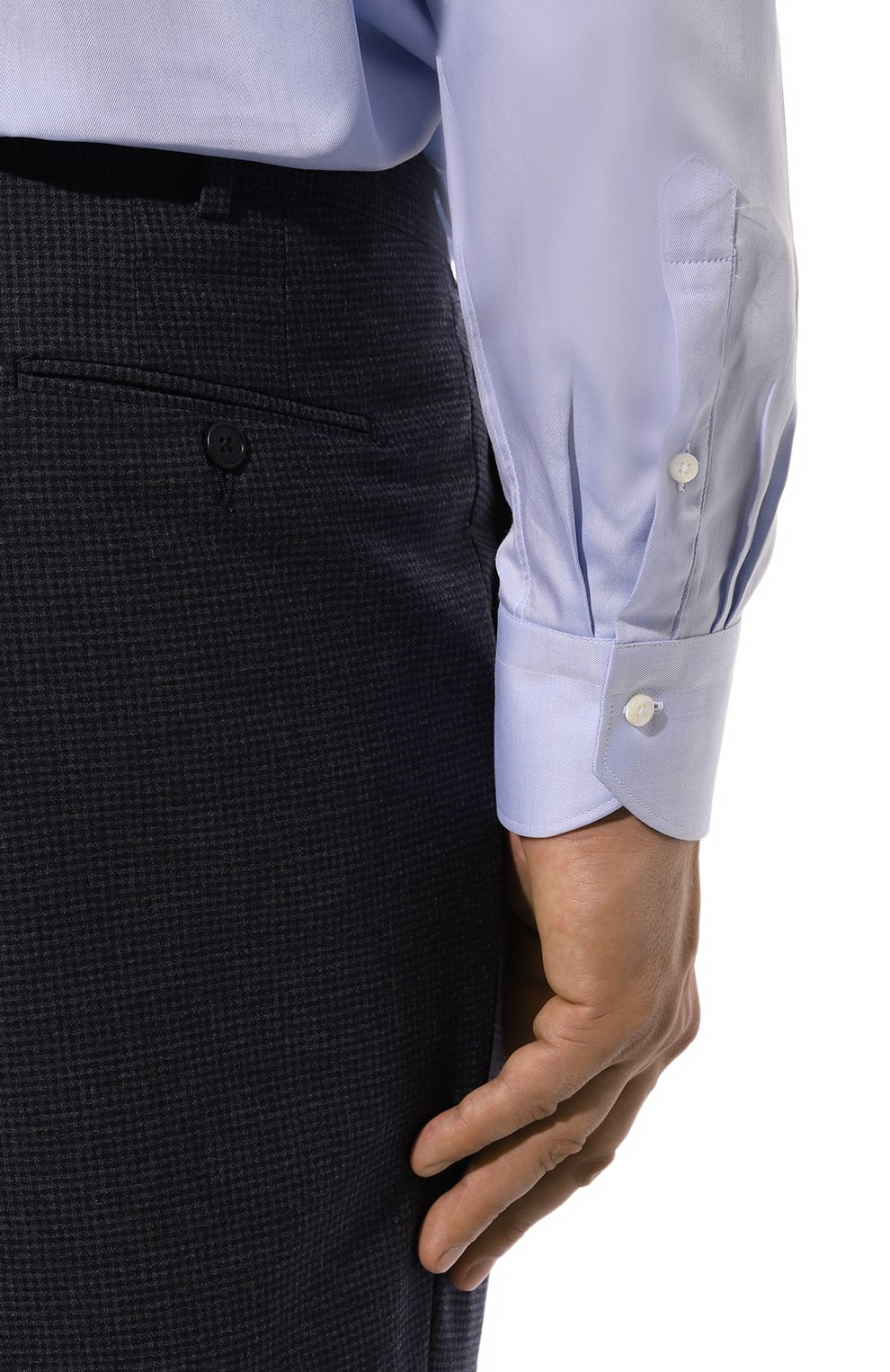 Хлопковая сорочка CANALI голубого цвета по цене 28450 руб., арт. 798/GA60135/31/46-50, фото 6 Хлопковая сорочка CANALI, арт. 798/GA60135/31/46-50, фото 6