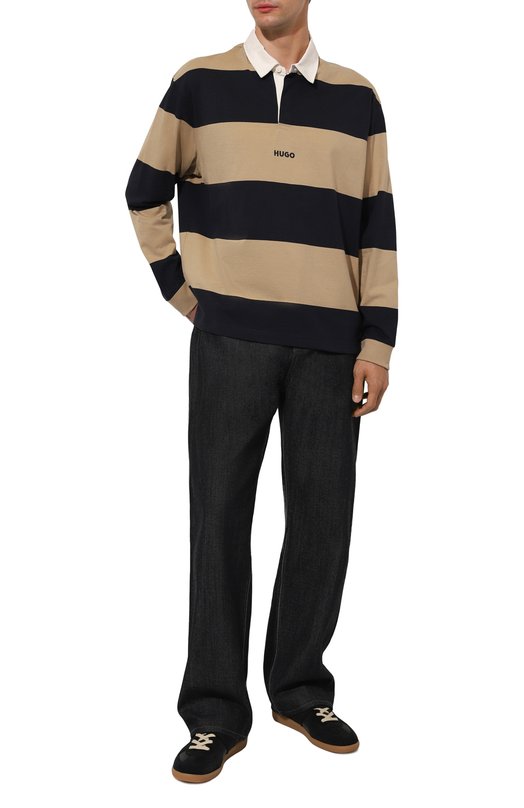 Хлопковое поло HUGO Blue Разноцветный, фото 2