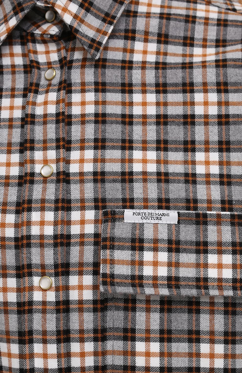 Хлопковая рубашка FORTE DEI MARMI COUTURE коричневого цвета по цене 32400 руб., арт. 21WF1108, фото 5 Хлопковая рубашка FORTE DEI MARMI COUTURE, арт. 21WF1108, фото 5