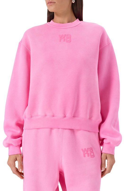 Хлопковый свитшот alexanderwang.t 4CC3241518 Розовый  4CC3241518 Фото 3