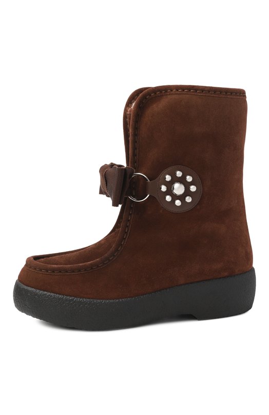 Замшевые полусапоги Snowish Valentino 7W2S0MM7/JEG Коричневый  7W2S0MM7/JEG Фото 4