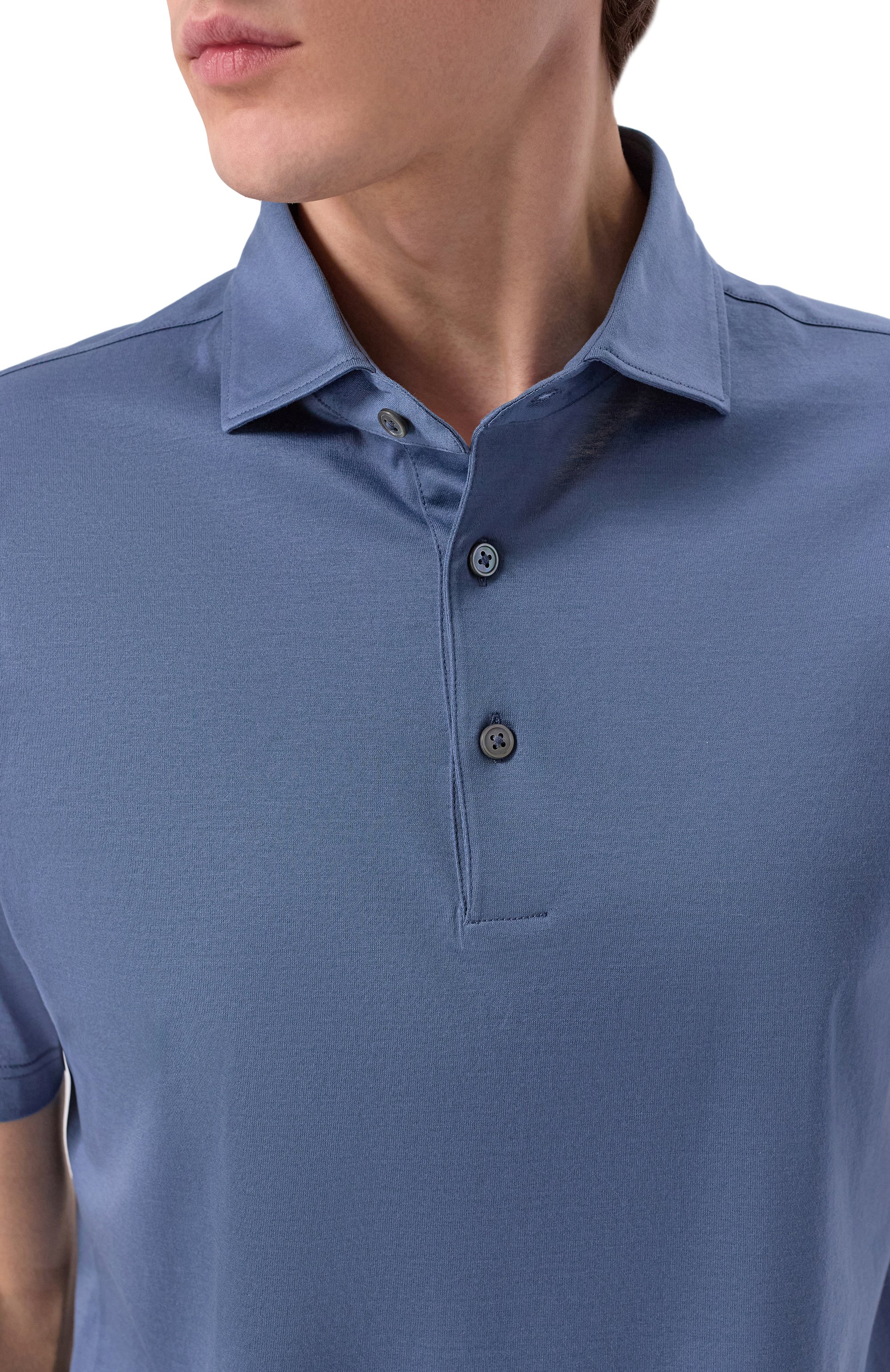 Хлопковое поло GRAN SASSO синего цвета по цене 19950 руб., арт. 60103/74002, фото 5 Хлопковое поло GRAN SASSO, арт. 60103/74002, фото 5