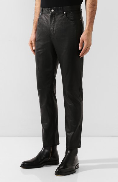 Кожаные брюки SAINT LAURENT, арт. 605147/YC2MA, фото 3