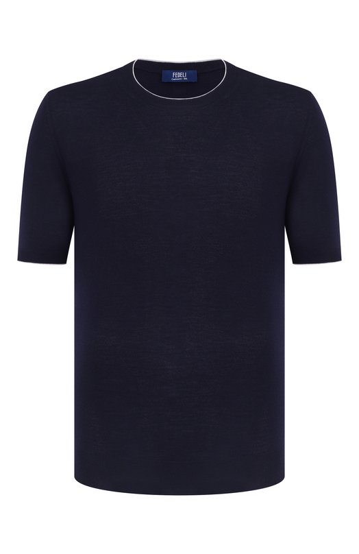 Джемпер из кашемира и шелка Fedeli MU0L5718B/CASMERE SETA BIC Синий MU0L5718B/CASMERE SETA BIC