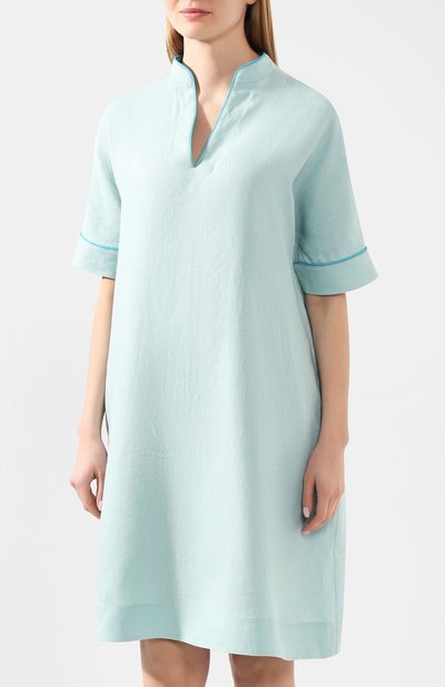 Льняное платье LORO PIANA голубого цвета по цене 179500 руб., арт. FAL1157, фото 3 Льняное платье LORO PIANA, арт. FAL1157, фото 3