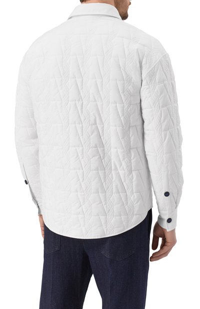 Хлопковая куртка-рубашка KITON белого цвета по цене 255000 руб., арт. UGK097K0753F02, фото 4 Хлопковая куртка-рубашка KITON, арт. UGK097K0753F02, фото 4