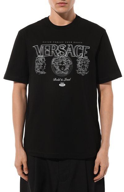 Хлопковая футболка VERSACE, арт. 1013302/1A11408, фото 3