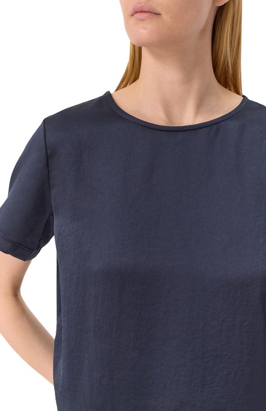 Атласный топ Weekend Max Mara AMBURG0 Синий  AMBURG0 Фото 5
