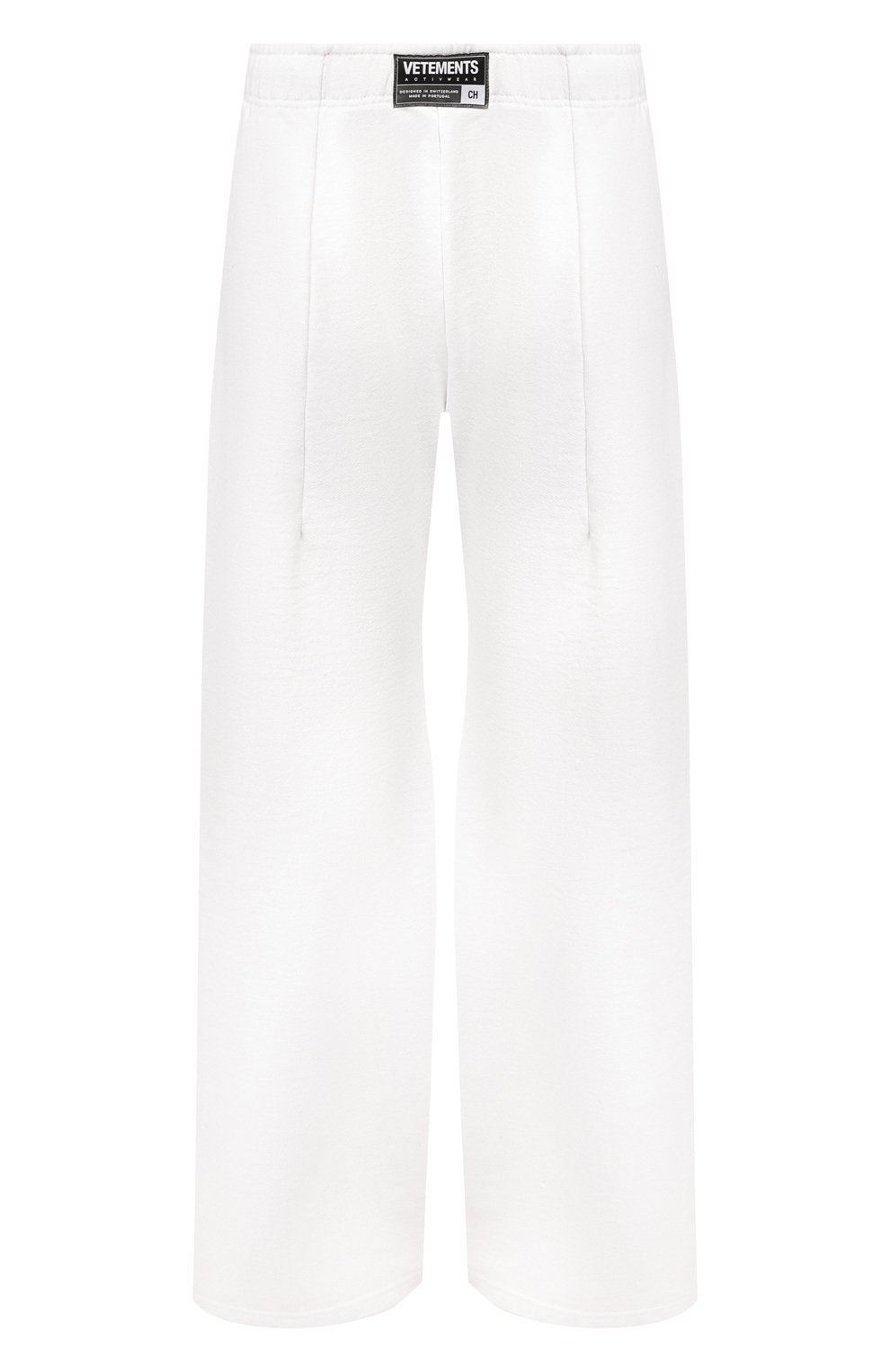 Хлопковые брюки VETEMENTS белого цвета по цене 56400 руб., арт. SS20PA135 1624/W/WHITE, фото 1 Хлопковые брюки VETEMENTS, арт. SS20PA135 1624/W/WHITE, фото 1