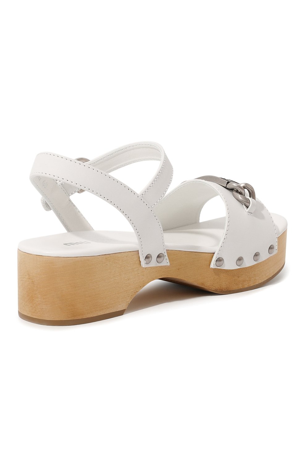 Кожаные босоножки MIU MIU, арт. 5Z714D-UZE-F0009-045, фото 5