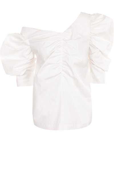 Хлопковый топ асимметричного кроя с драпировкой ISA ARFEN, арт. T005 AW17 WASHED C0TT0N P0PLIN, фото 1