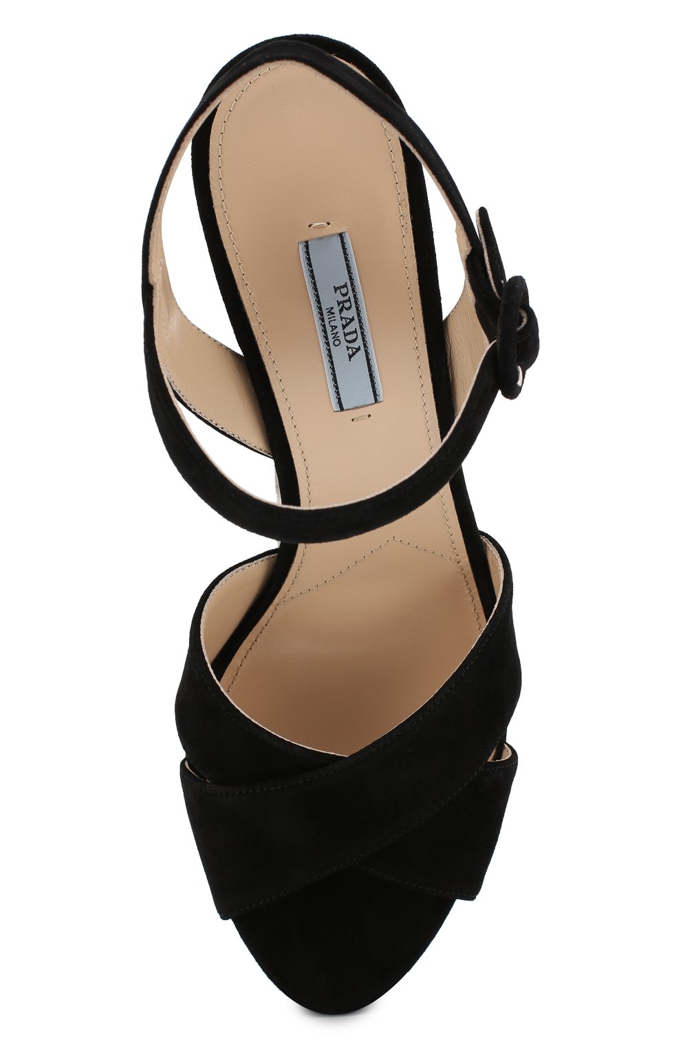 Замшевые босоножки PRADA, арт. 1XP63A-008-F0002-105, фото 4