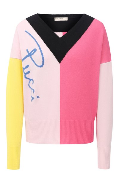 Шерстяной пуловер EMILIO PUCCI разноцветного цвета по цене 65300 руб., арт. 0RKM80/0R968, фото 1 Шерстяной пуловер EMILIO PUCCI, арт. 0RKM80/0R968, фото 1