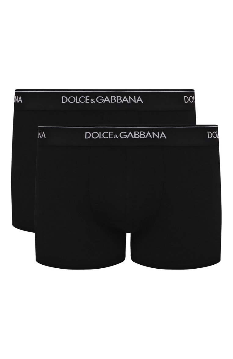 Мужские комплект из двух боксеров DOLCE & GABBANA черного цвета, арт. M9C07J/0NN95 | Фото 1 (Нос: Не проставлено; Материал внешний: Хлопок; Материал сплава: Проставлено; Мужское Кросс-КТ: Трусы; Кросс-КТ: бельё; Трусы М: Боксеры)