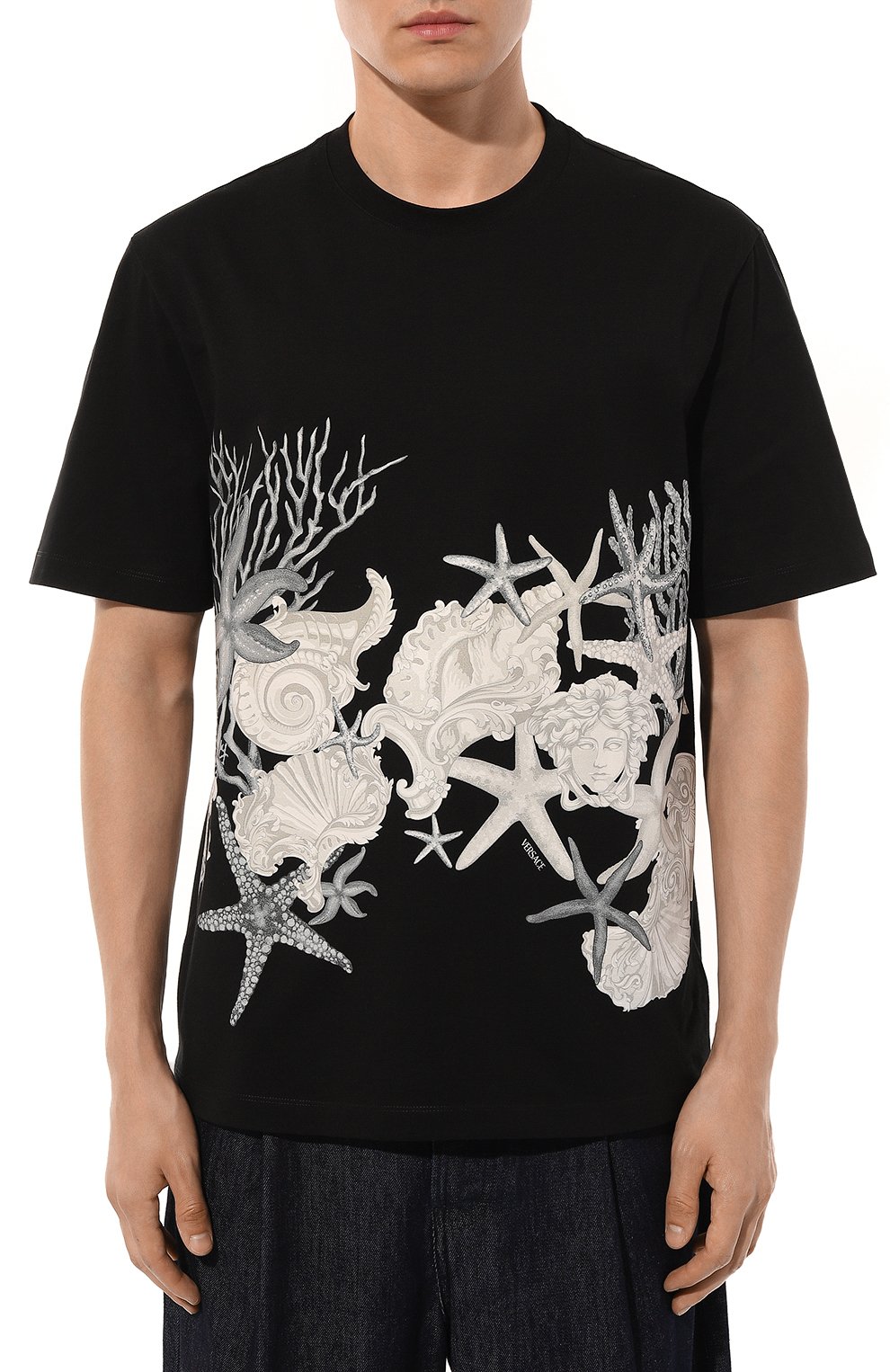 Хлопковая футболка VERSACE, арт. 1013302/1A11409, фото 3