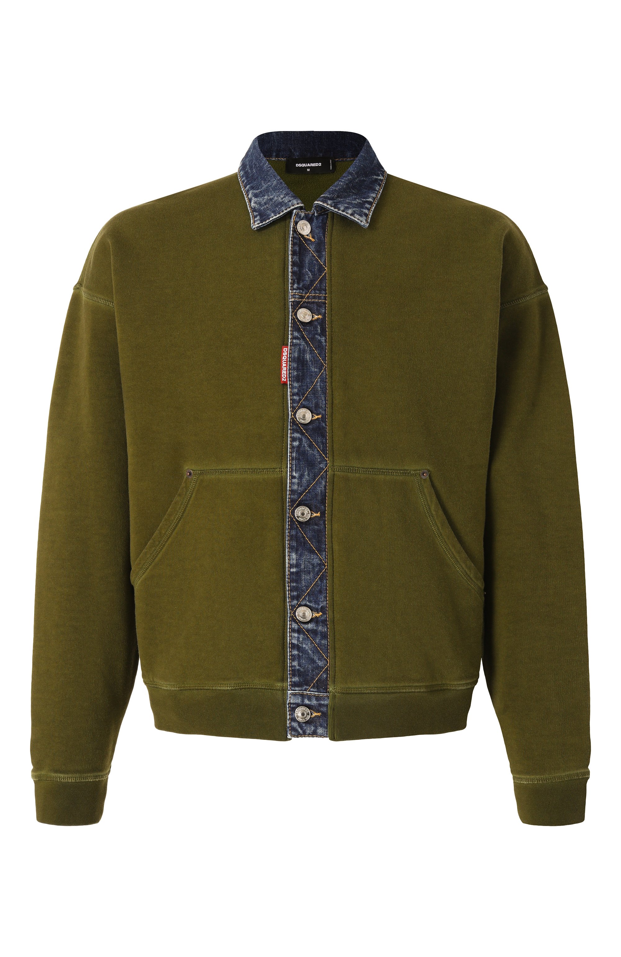 Хлопковая толстовка DSQUARED2 хаки цвета по цене 94600 руб., арт. S74HG0169/S25030, фото 1 Хлопковая толстовка DSQUARED2, арт. S74HG0169/S25030, фото 1