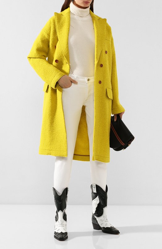 Двубортное пальто из шерсти Jejia Жёлтый, фото 2