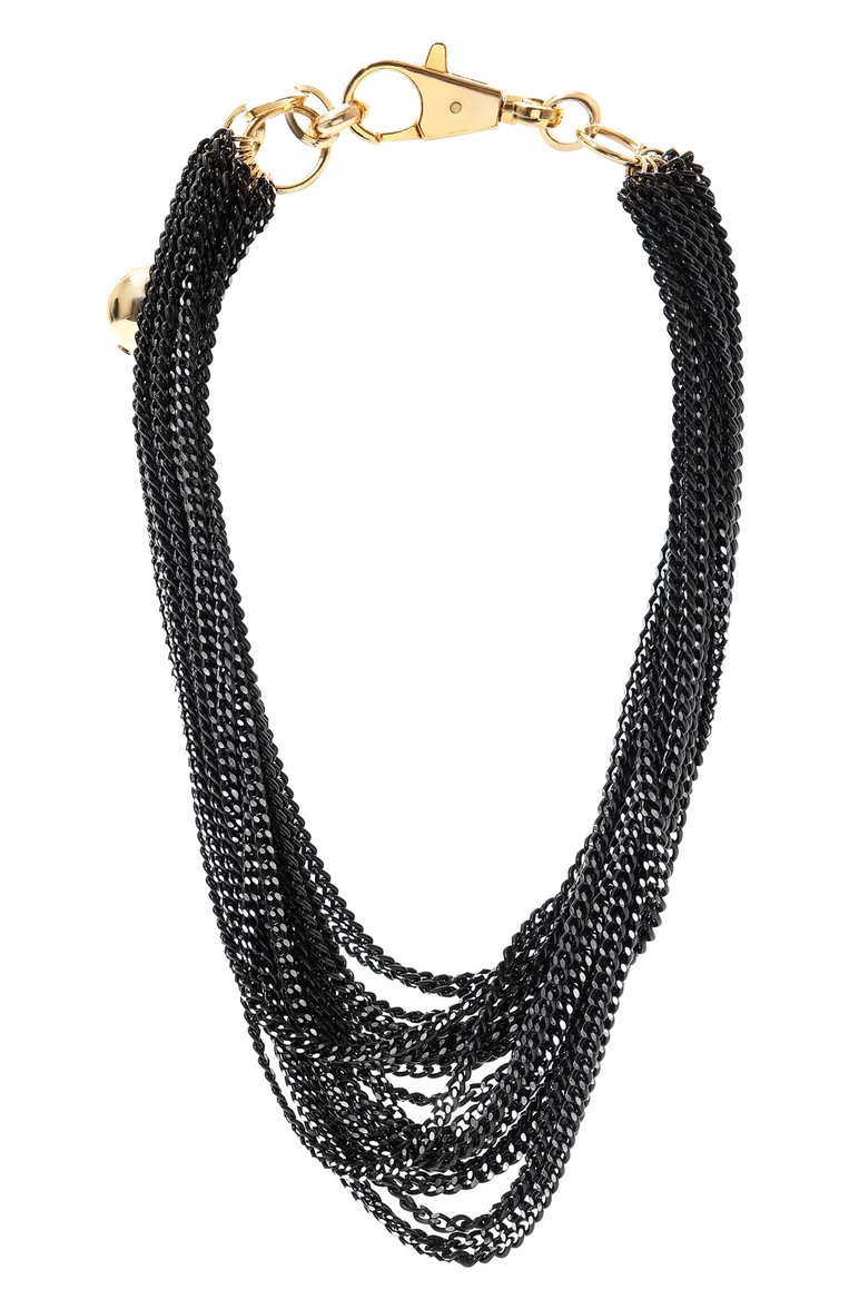 Женское колье CRYSTALLINE JEWELLERY черного цвета, арт. 587SR | Фото 1 (Нос: Не проставлено; Региональные ограничения белый список (Axapta Mercury): Не проставлено; Материал: Металл)