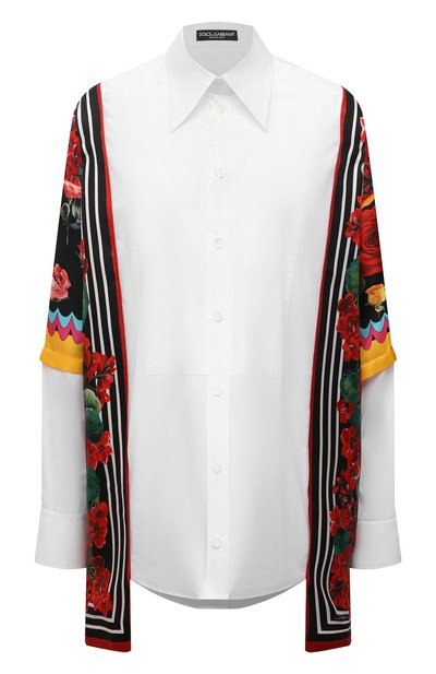Женская рубашка из хлопка и шелка DOLCE & GABBANA, арт. F5020T/GDZ36