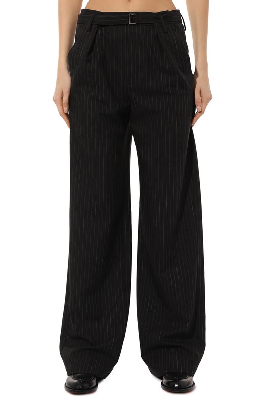 Шерстяные брюки Ann Demeulemeester 2402-W-TR01-FA516-D0091 Чёрно-белый  2402-W-TR01-FA516-D0091 Фото 3