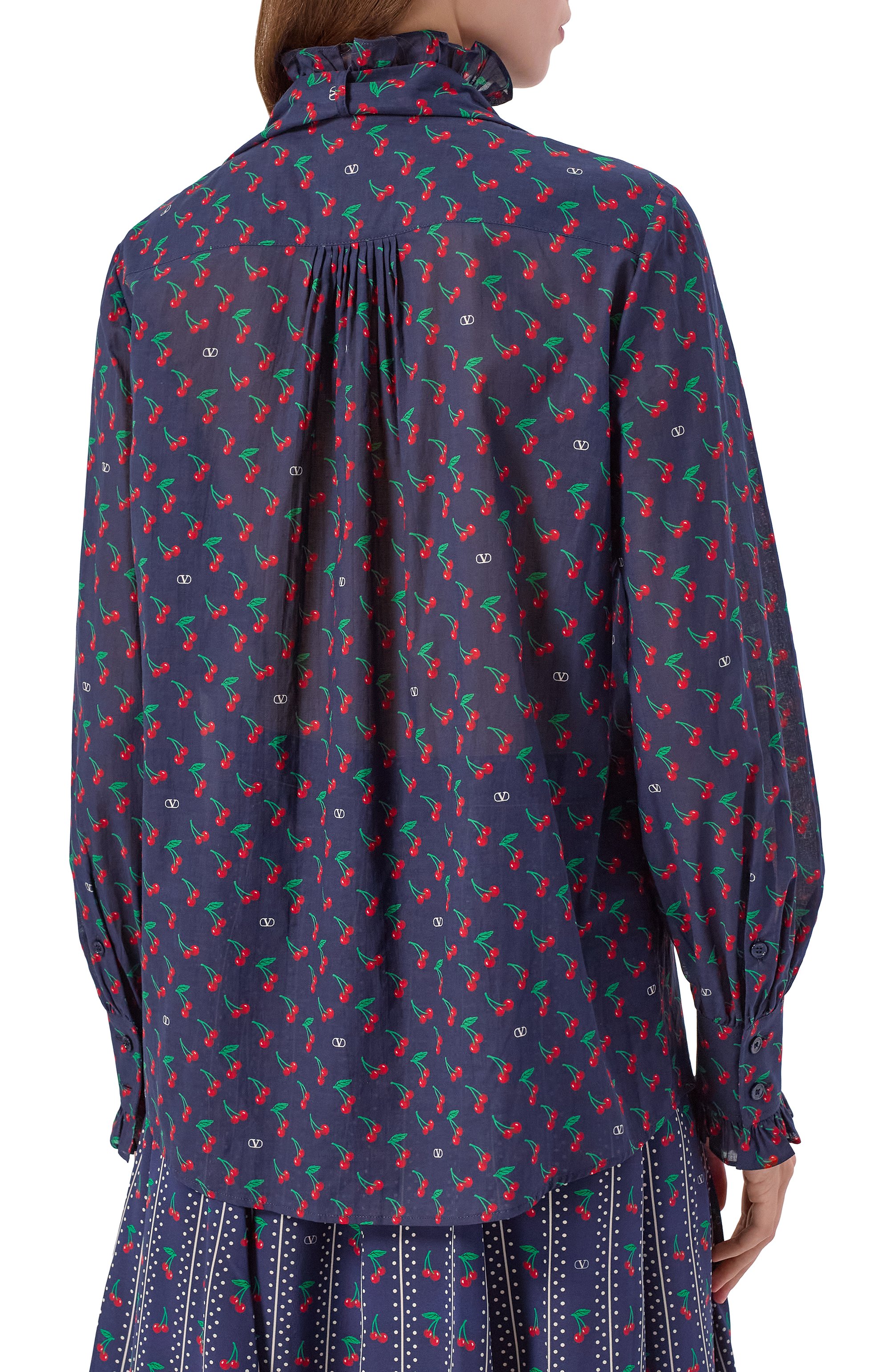 Хлопковая блузка VALENTINO, арт. 7B3AB7T6/9M8, фото 4