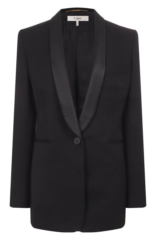 Шерстяной жакет Chloé CH25AVE55067 Чёрный CH25AVE55067