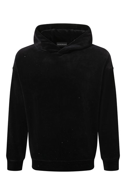 Мужской хлопковое худи EMPORIO ARMANI черного цвета, арт. 6D1MC6/1J0UZ | Фото 1 (Драгоценные камни: Проставлено; Рукава: Длинные; Длина (для топов): Стандартные; Материал сплава: Проставлено)