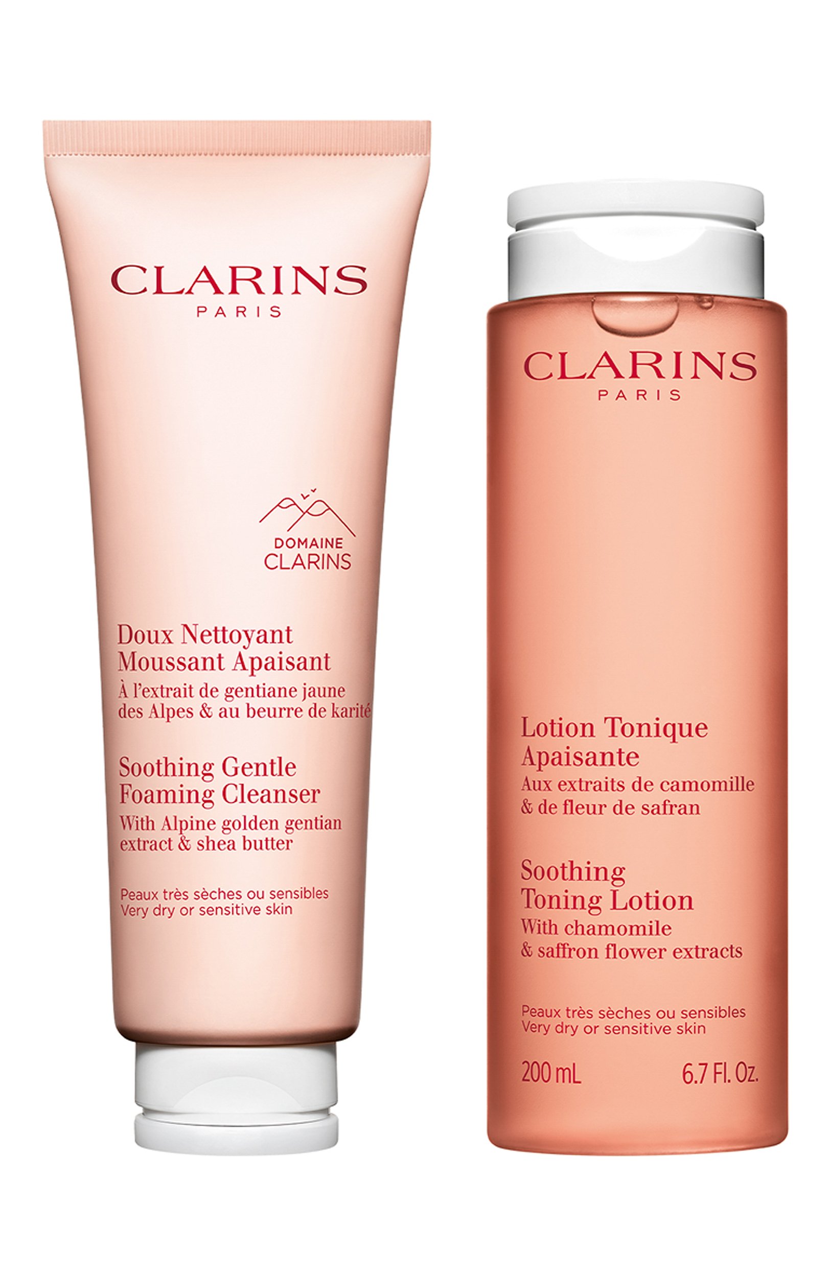 Набор для сухой и чувствительной кожи (125+200ml) CLARINS бесцветного цвета по цене 3900 руб., арт. 80138088, фото 2 Набор для сухой и чувствительной кожи (125+200ml) CLARINS, арт. 80138088, фото 2